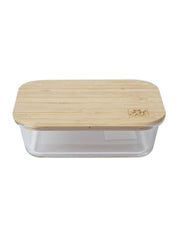 Market99 Borosillicate Glass Food Storage Container With Bamboo Lid - 1004mL - MARKET 99