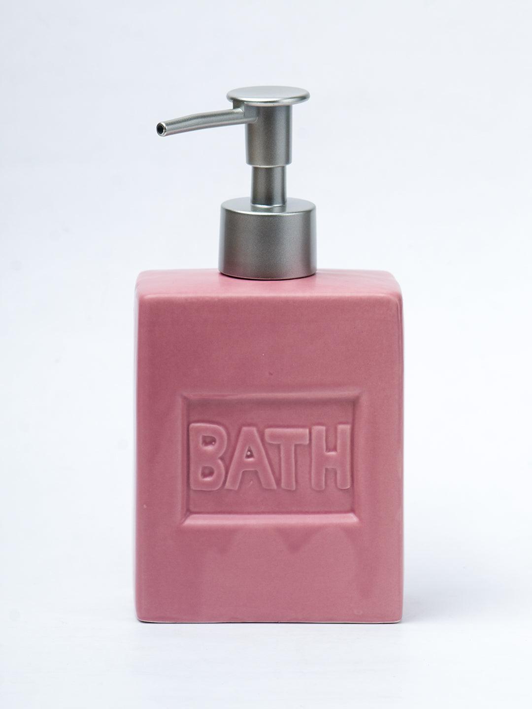 Maroon Ceramic Liquid Soap Dispenser - Plain, Bath Accessories - 2