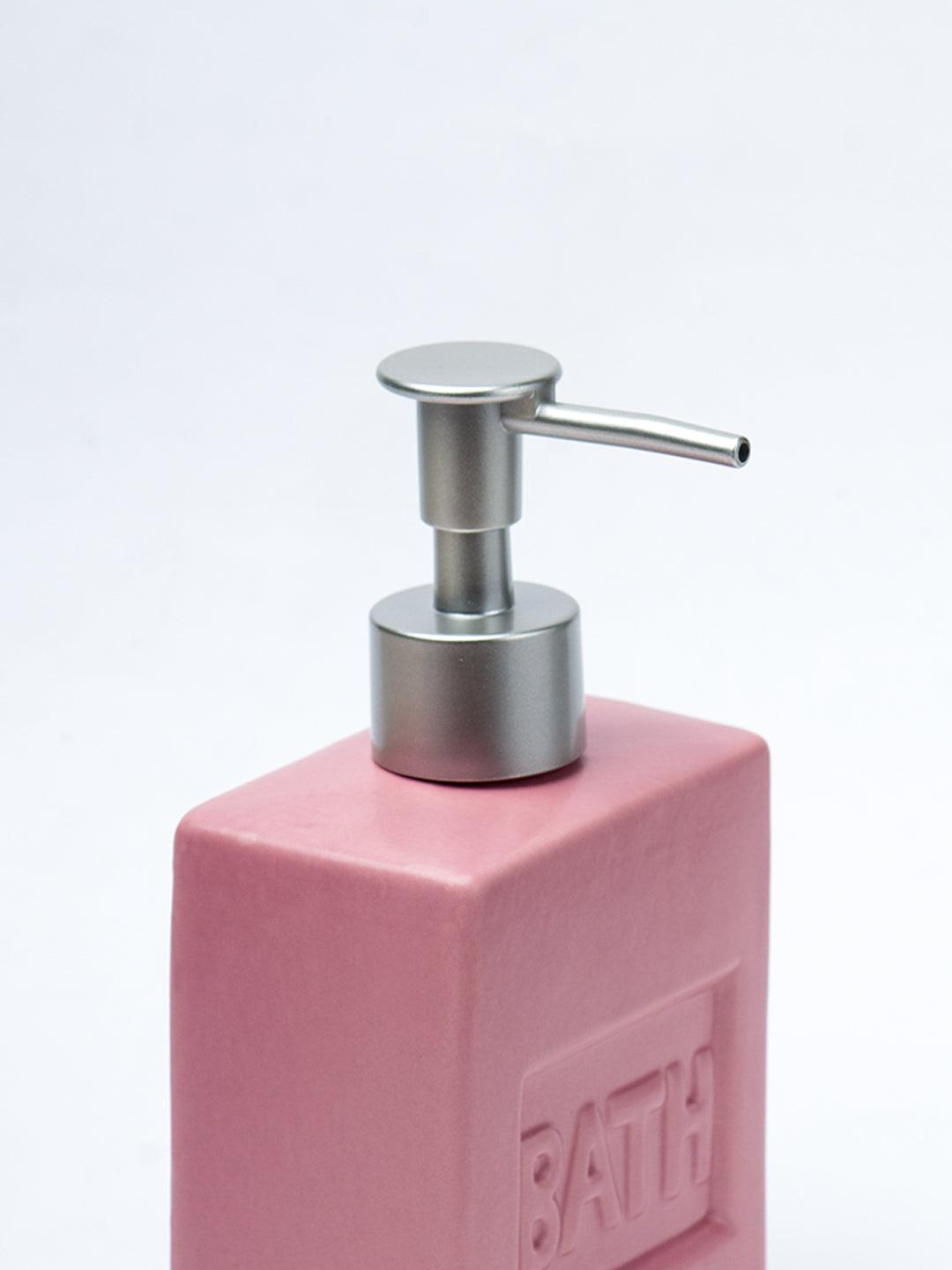 Maroon Ceramic Liquid Soap Dispenser - Plain, Bath Accessories - 5