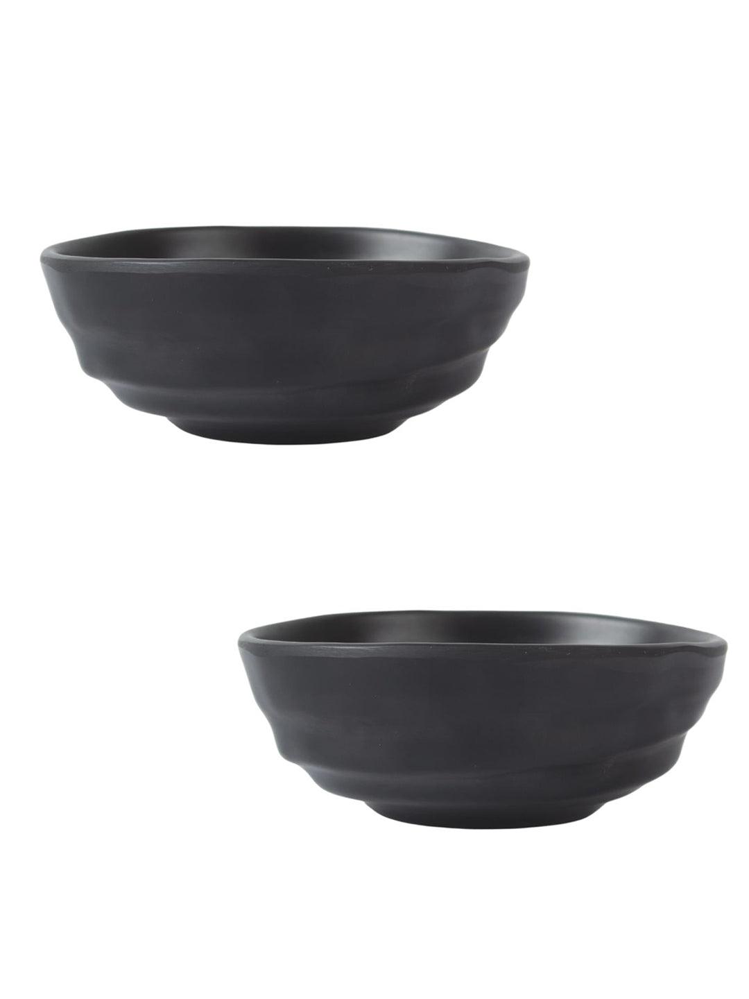 Melamine Black Round Serving Bowl (Set of 2) - MARKET 99