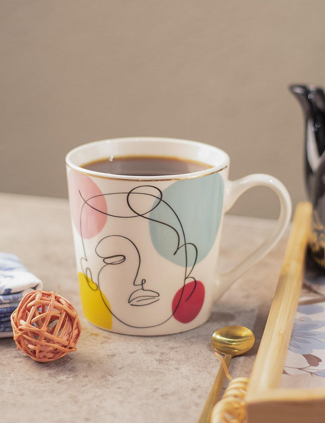 Multicolor Ceramic Coffee Mug 450 Ml - Abstract, Cups & Mugs - 1