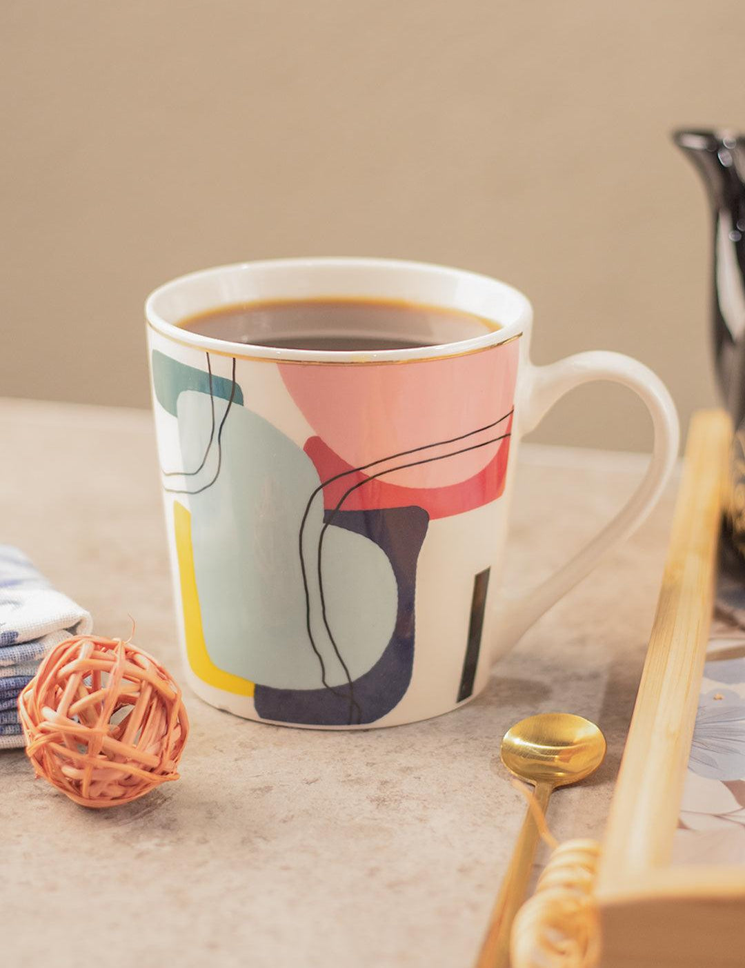 Multicolor Ceramic Coffee Mug 450 Ml - Abstract Cups & Mugs - 1