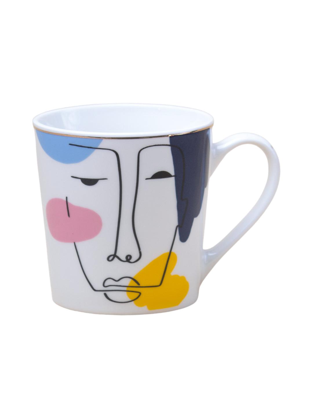 Multicolor Ceramic Coffee Mug 450 Ml - Face Sketch, Cups & Mugs - 2