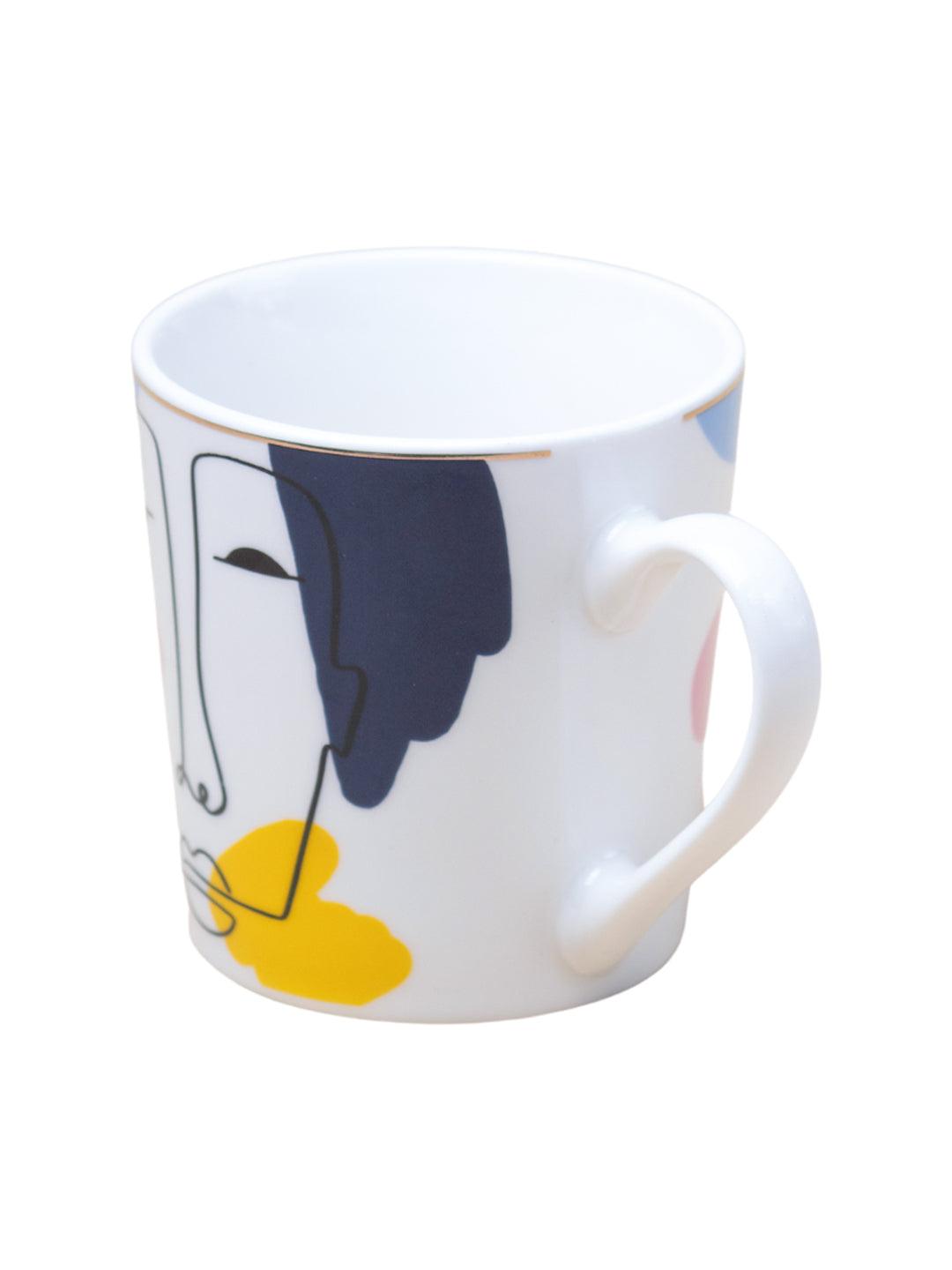 Multicolor Ceramic Coffee Mug 450 Ml - Face Sketch, Cups & Mugs - 3