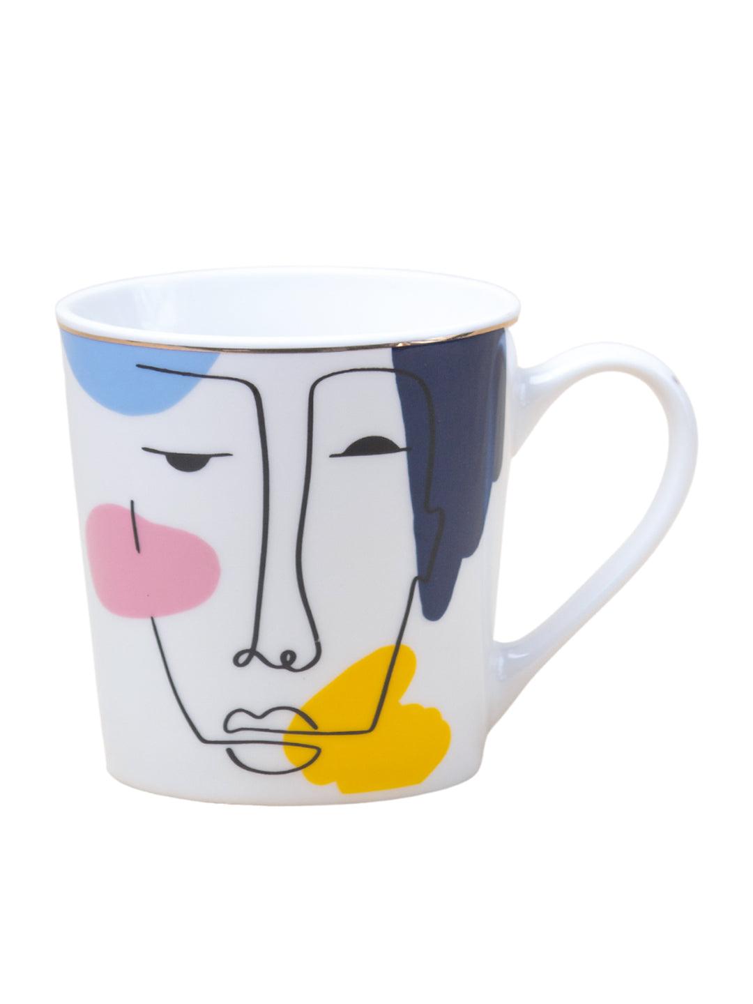 Multicolor Ceramic Coffee Mug 450 Ml - Face Sketch, Cups & Mugs - 4