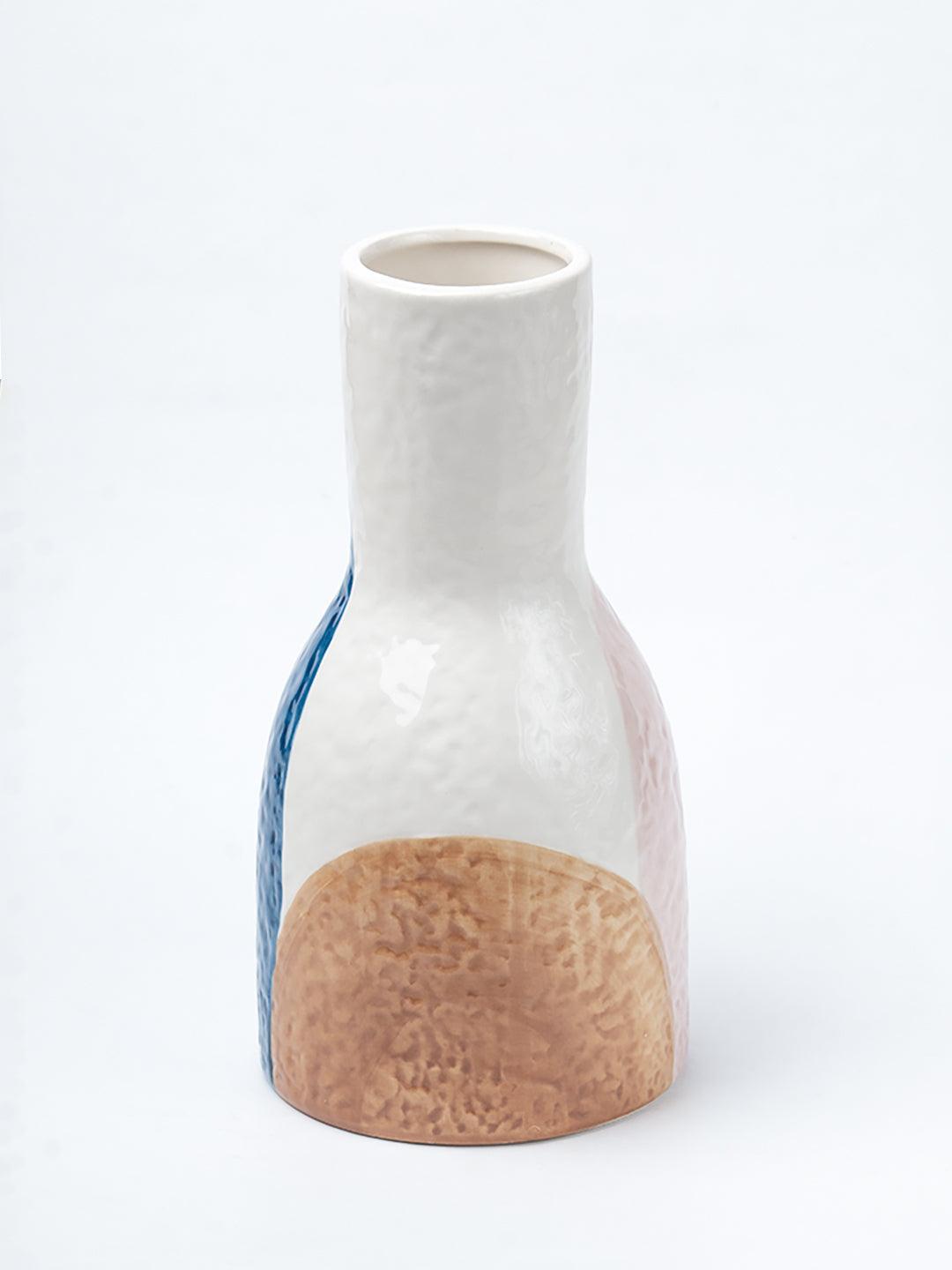 Multicolor Ceramic Vase - Abstract Design Flower Holder - 3