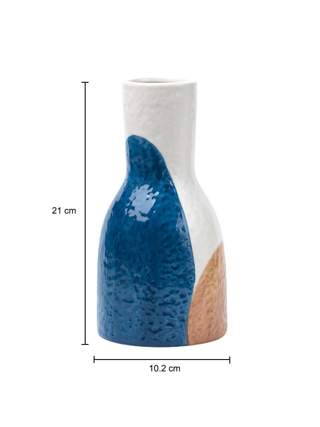 Multicolor Ceramic Vase - Abstract Design Flower Holder - 5