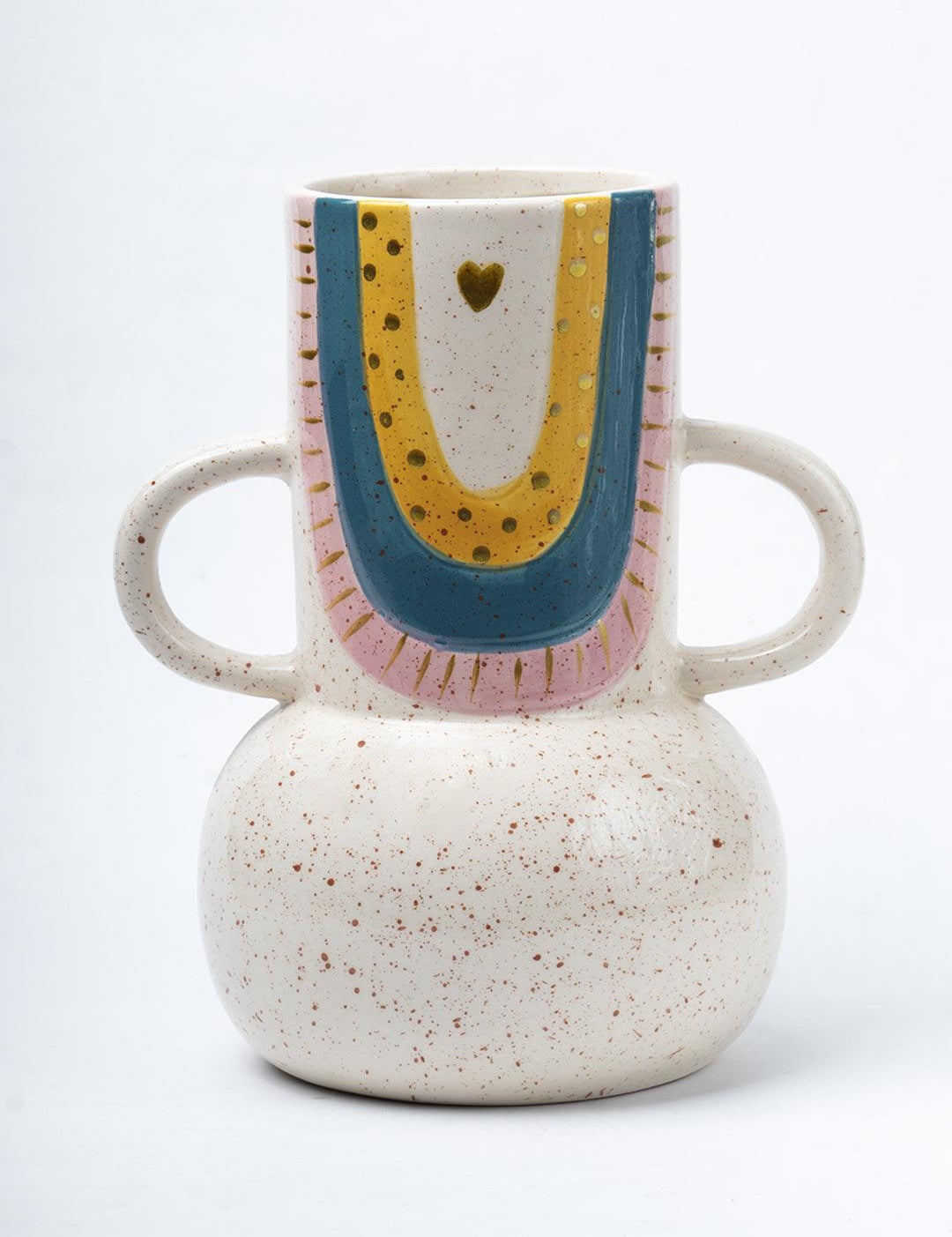 Multicolor Ceramic Vase - Antique Design, Flower Holder - 2
