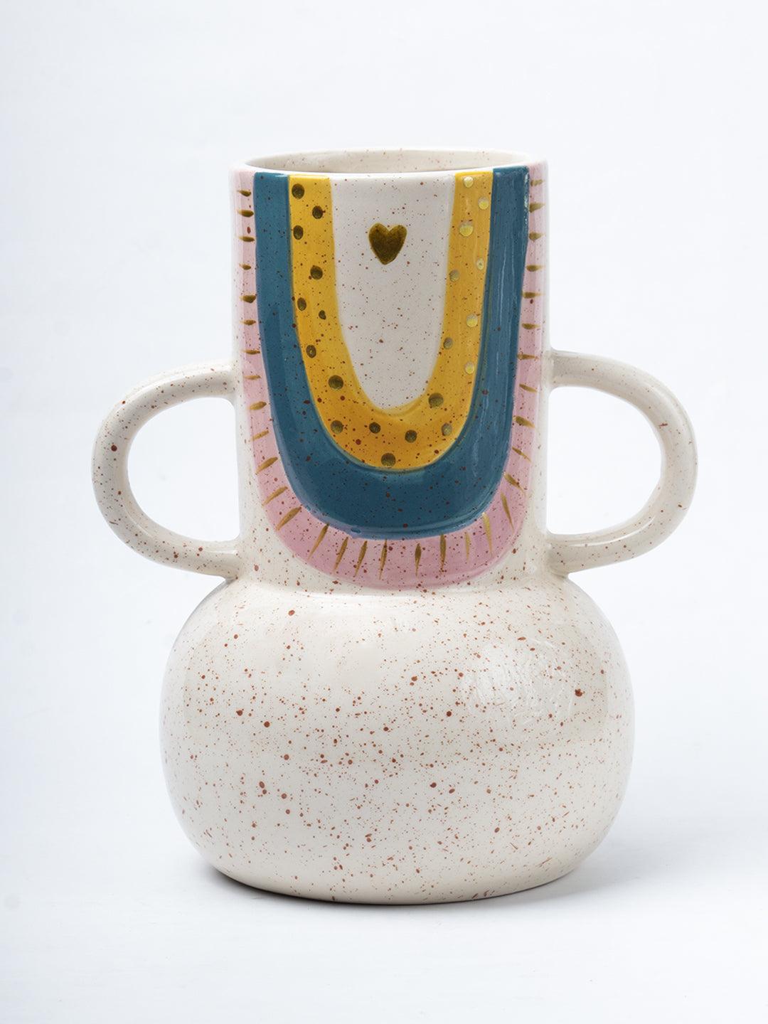 Multicolor Ceramic Vase - Antique Design, Flower Holder - 2