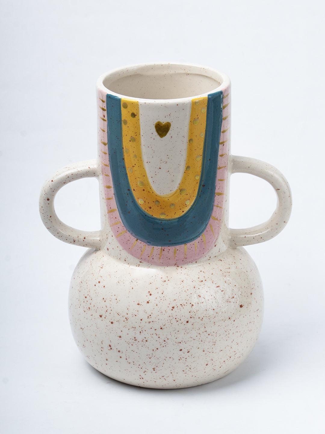 Multicolor Ceramic Vase - Antique Design, Flower Holder - 3