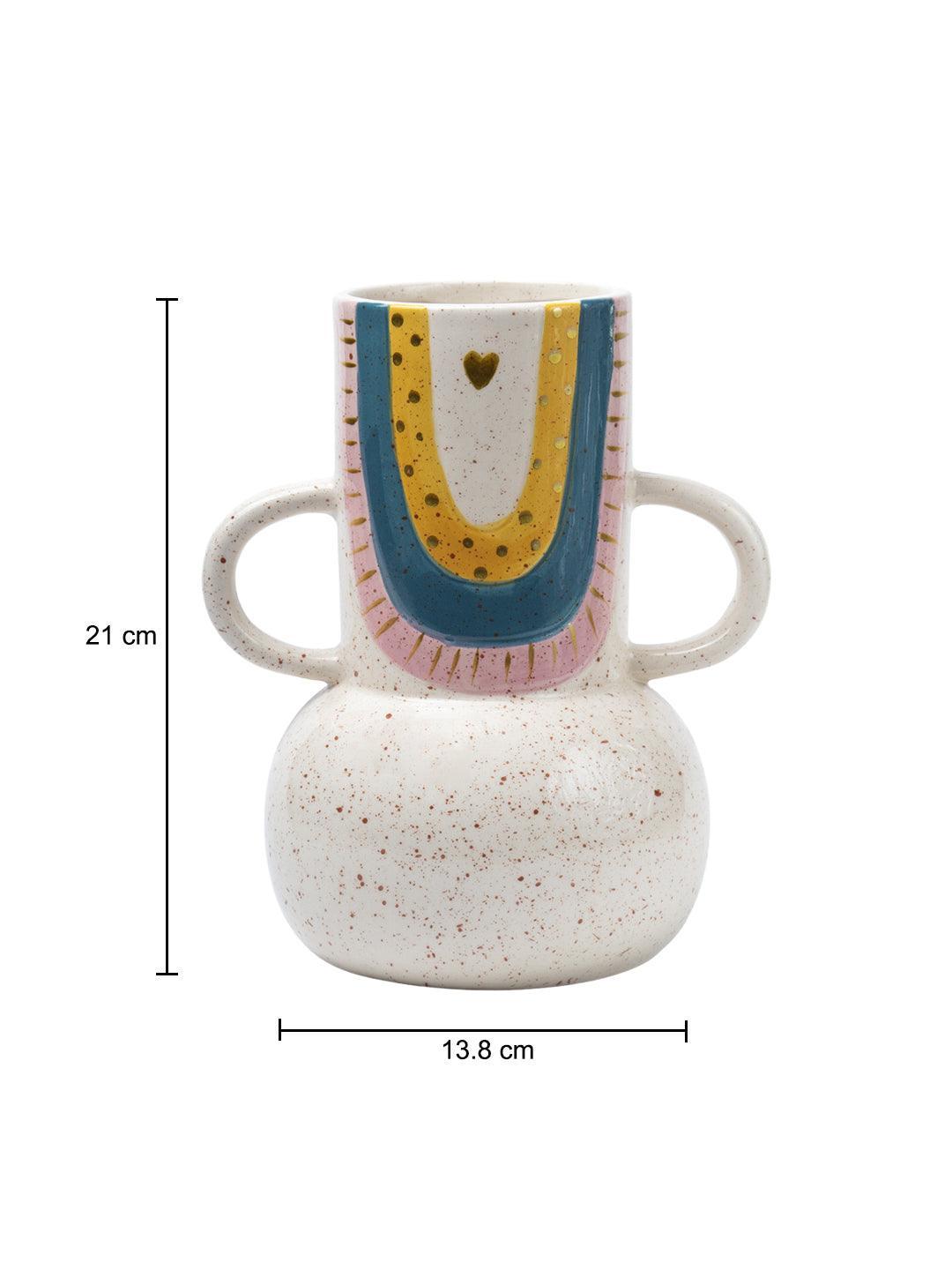 Multicolor Ceramic Vase - Antique Design, Flower Holder - 6