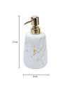 Off White Ceramic Liquid Soap Dispenser - Stone Finish, Bath Accessories - 5