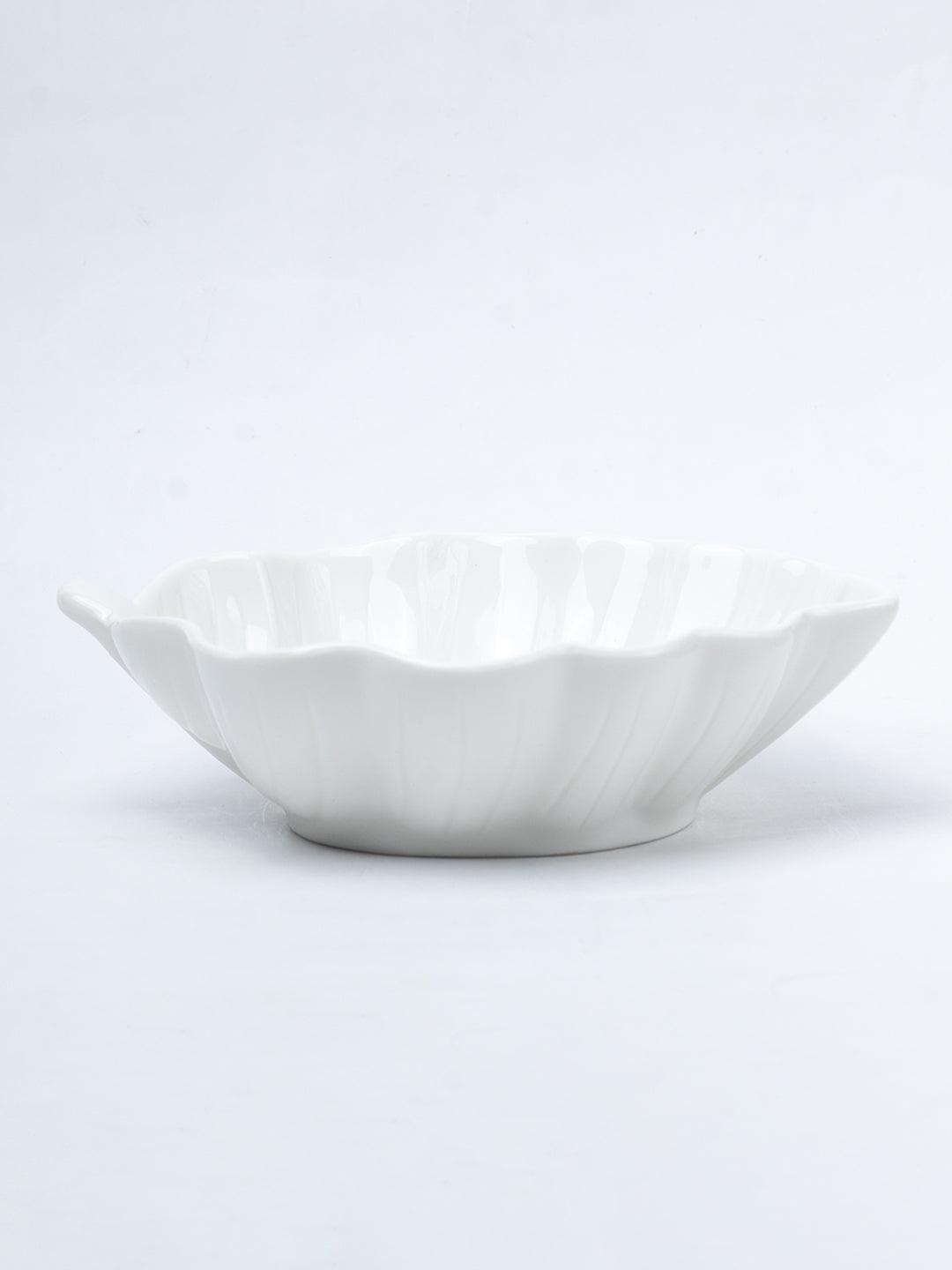 Off White Ceramic Rectangle Dish - Pack Of 3, Plain - 5