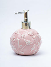 Pink Ceramic Bathroom Set Of 4 - Floral Design, Bath Accessories - 2