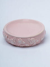 Pink Ceramic Bathroom Set Of 4 - Floral Design, Bath Accessories - 6