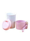 Pink Ceramic Sipper - Leather Grip, 350 Ml - 3