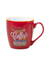 Red Ceramic Coffee Mug - 400mL "Oremium Coffee For A Beautiful Morning" - 2