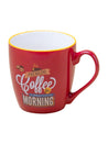 Red Ceramic Coffee Mug - 400mL "Oremium Coffee For A Beautiful Morning" - 3