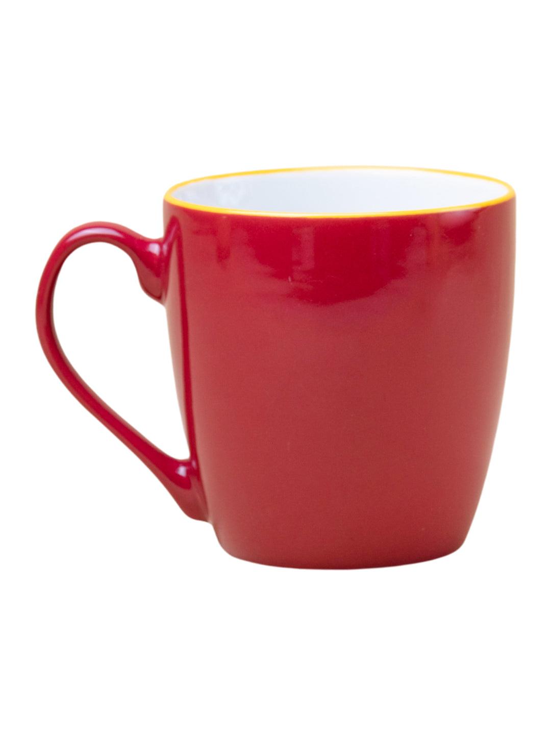 Red Ceramic Coffee Mug - 400mL "Oremium Coffee For A Beautiful Morning" - 5