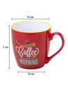 Red Ceramic Coffee Mug - 400mL "Oremium Coffee For A Beautiful Morning" - 6