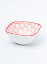 Red Ceramic Dish, Pack Of 3 - Geometric Pattern Serveware - 4