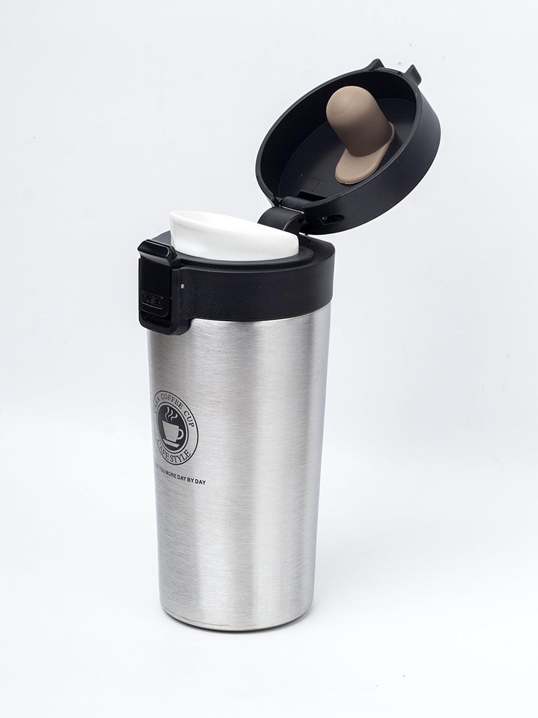 Silver Travel Mug With Lid - 350mL - MARKET 99