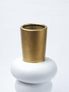 Stylish Ceramic Vase - White & Golden, Contemporary Design - 4