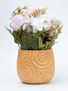 Stylish Pink Artificial Flower With Pot - 11.5 X 11.5 X 24Cm - 2