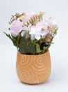 Stylish Pink Artificial Flower With Pot - 11.5 X 11.5 X 24Cm - 3
