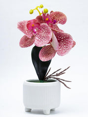Stylish Pink Artificial Flowers With Pot - 11 X 11 X 21Cm - 2