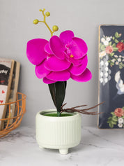 Stylish Purple Artificial Flower With Pot - 10 X 10 X 34Cm - 1