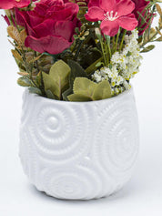 Stylish Red Artificial Flower With Pot - 11.5 X 11.5 X 24Cm - 4