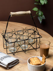Black Tea Stand With Glasses