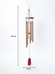 Unique Golden Decorative Wind Chime For Home - 9.5 X 9.5 X 64 Cm - 6