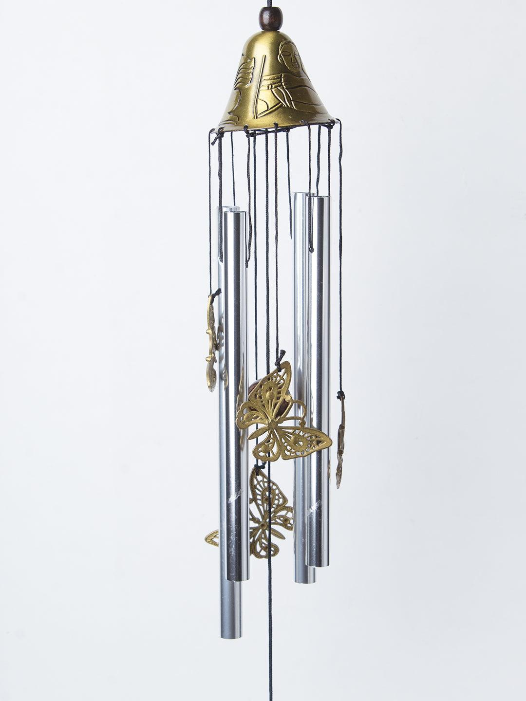 Unique Silver & Copper Decorative Wind Chime For Home - 7 X 7 X 53.5 Cm - 3