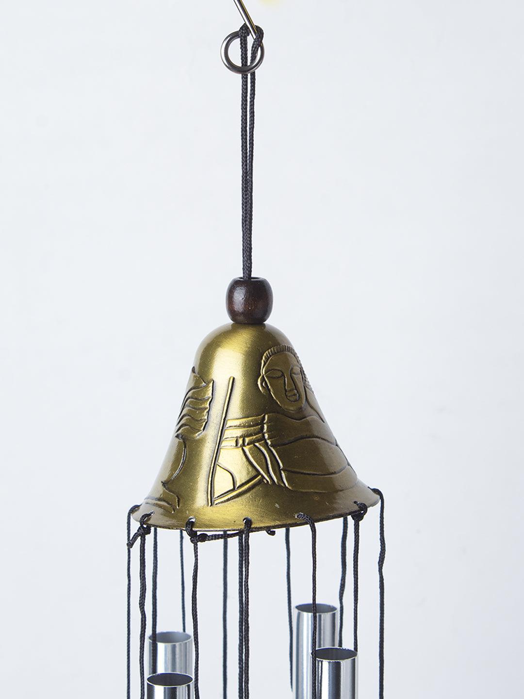 Unique Silver & Copper Decorative Wind Chime For Home - 7 X 7 X 53.5 Cm - 4