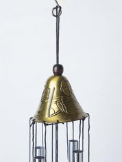 Unique Silver & Copper Decorative Wind Chime For Home - 7 X 7 X 53.5 Cm - 4