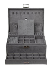 Velvet Grey Jewelry Storage Organizer