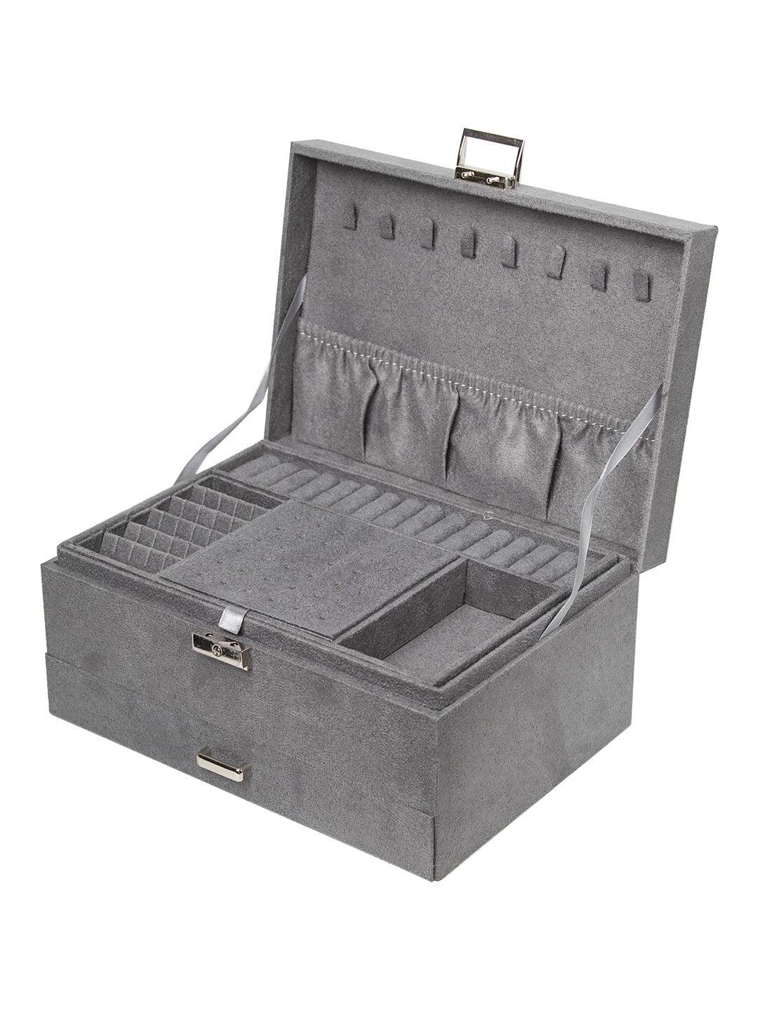 Velvet Grey Jewelry Storage Organizer