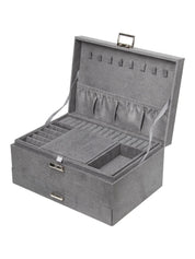 Velvet Grey Jewelry Storage Organizer