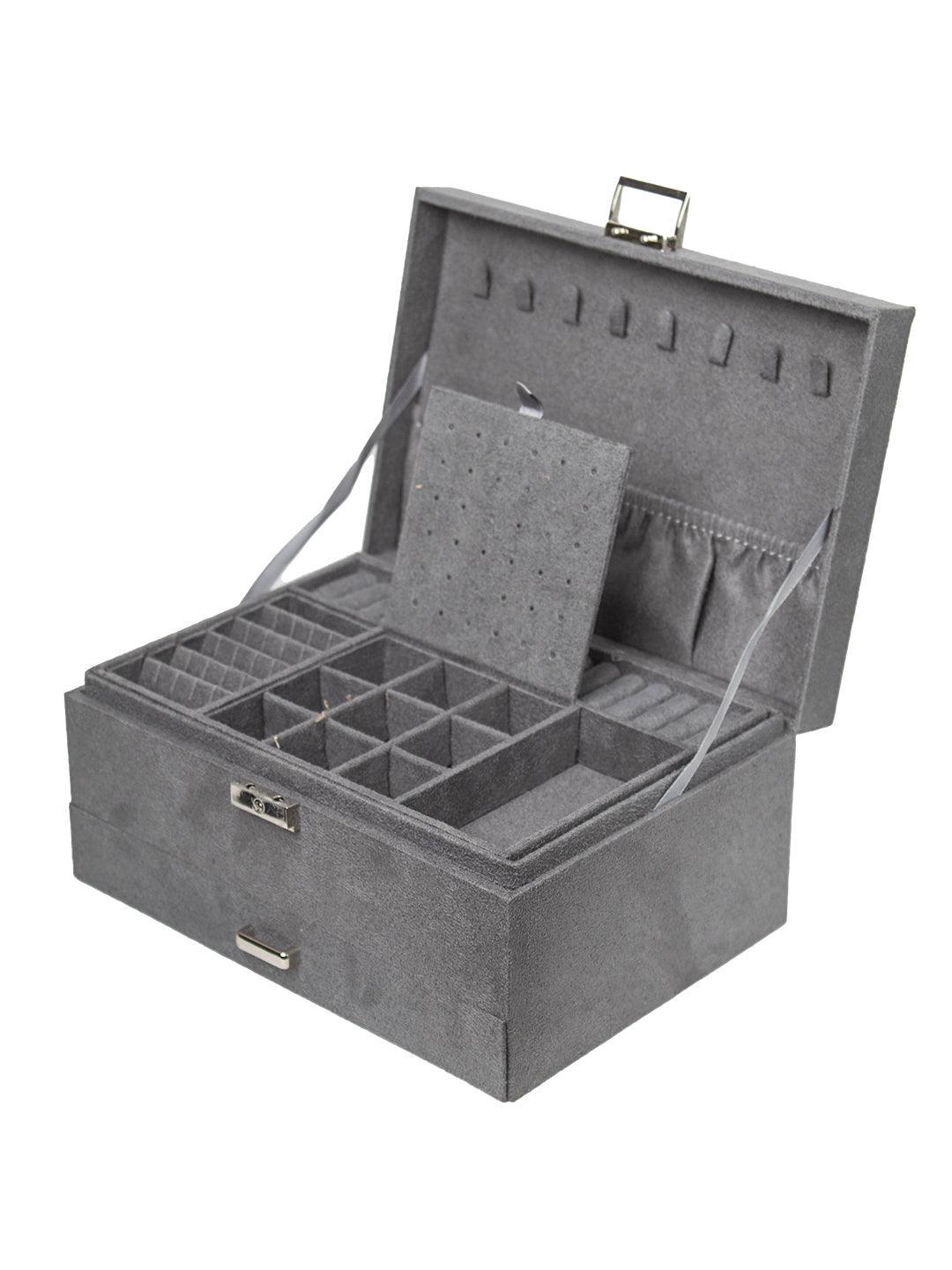 Velvet Grey Jewelry Storage Organizer