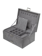 Velvet Grey Jewelry Storage Organizer