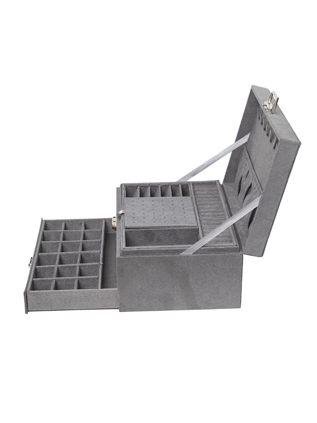Velvet Grey Jewelry Storage Organizer