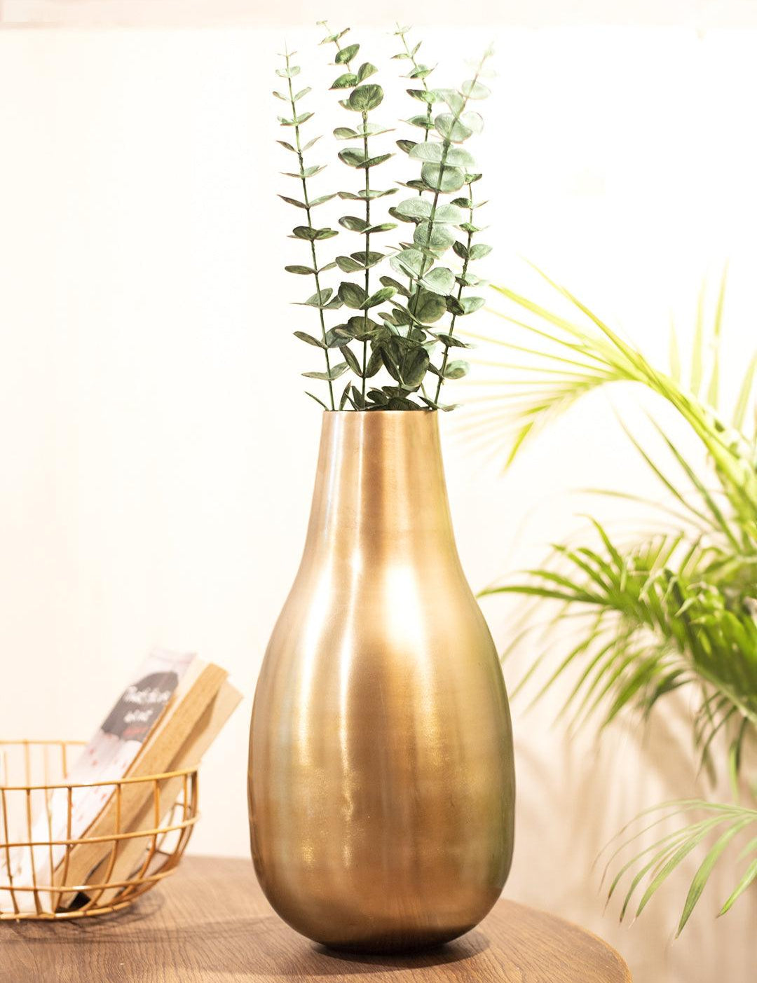 Gold Bottle Flower Vase  - 1