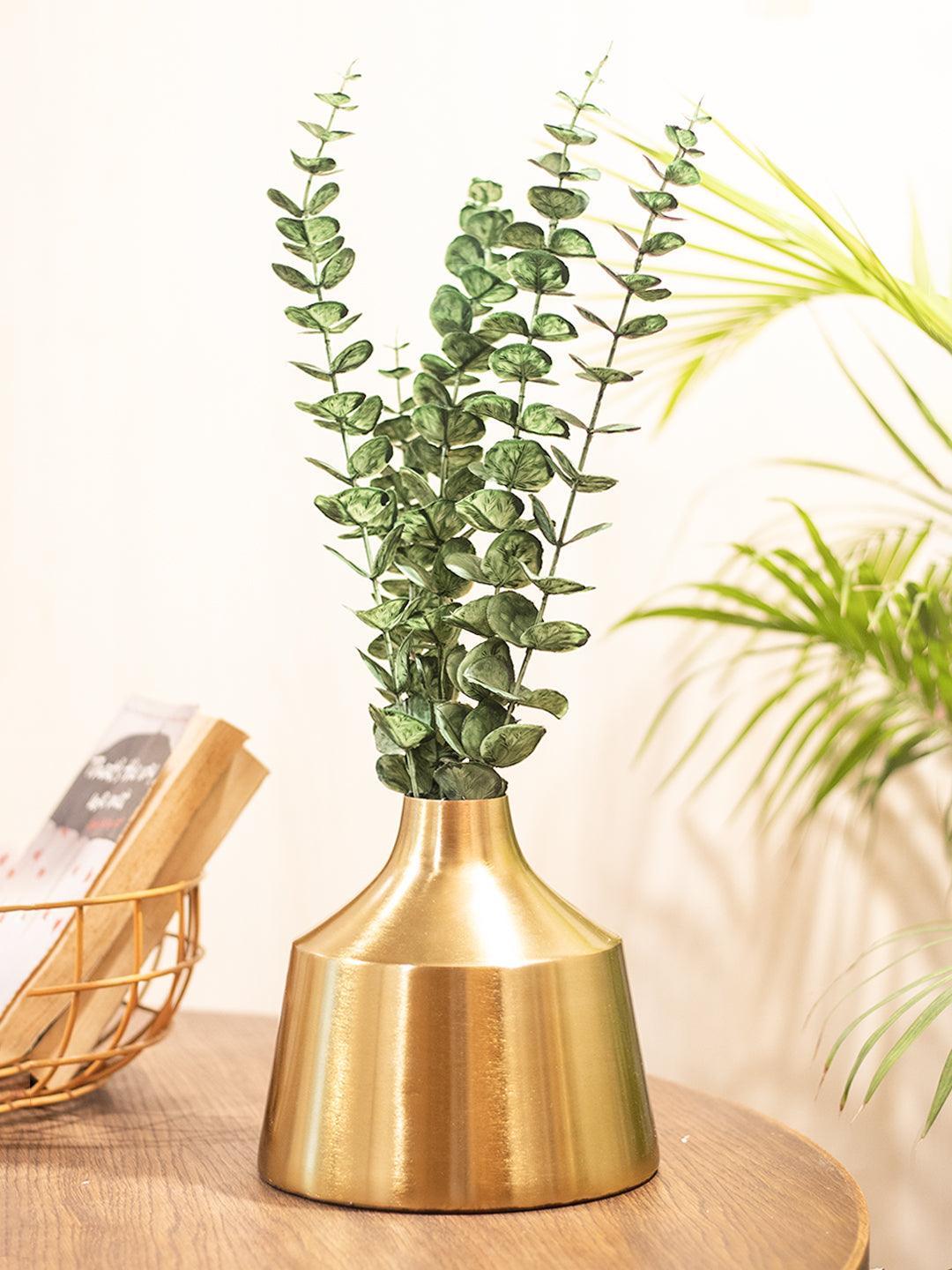 Gold Cylindrical Flower Vase  - 1