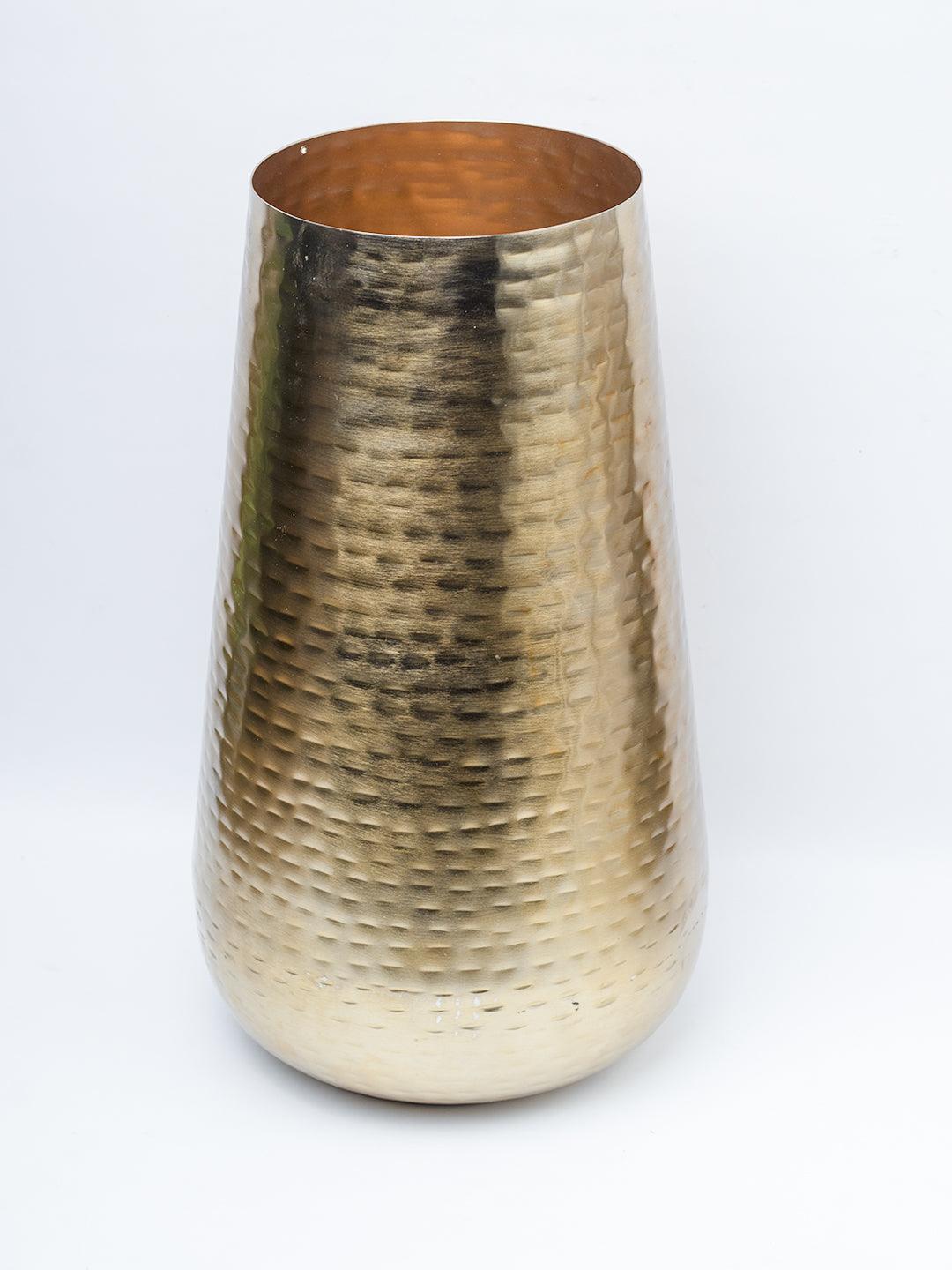 Gold Cylindrical Flower Vase  - 3