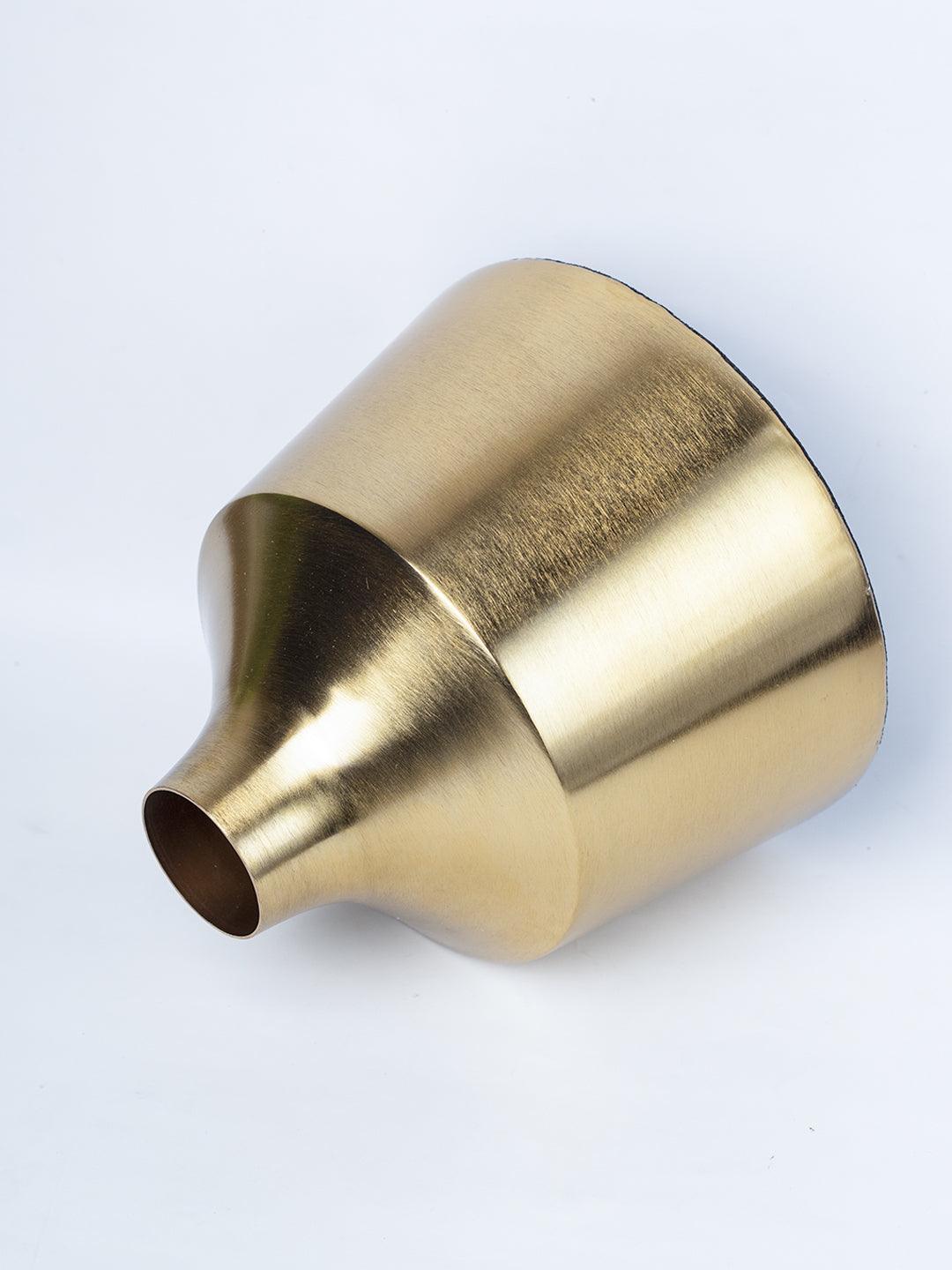 Gold Cylindrical Flower Vase  - 4