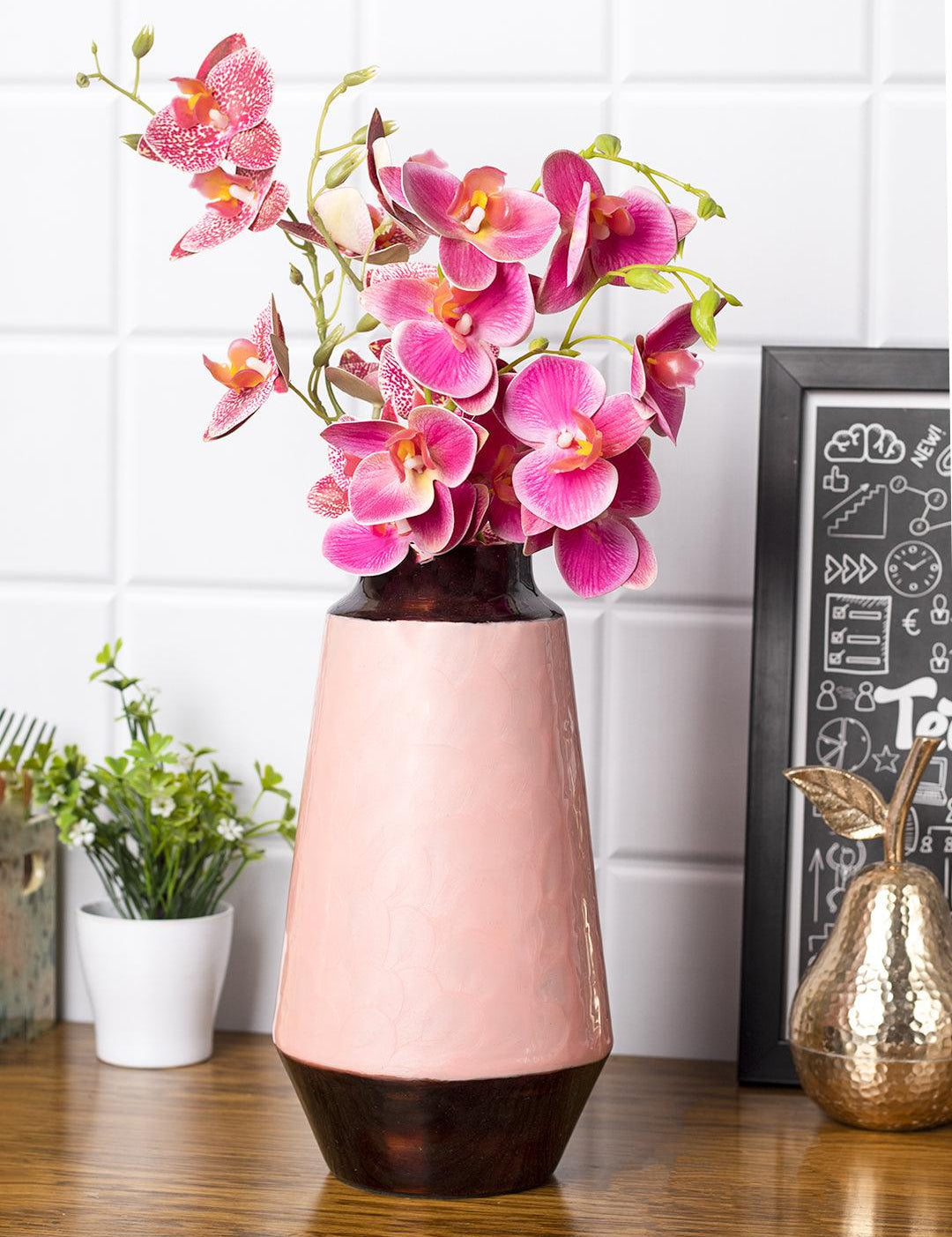 Pink Bud Shape Vase (Pink Enamel) - 1