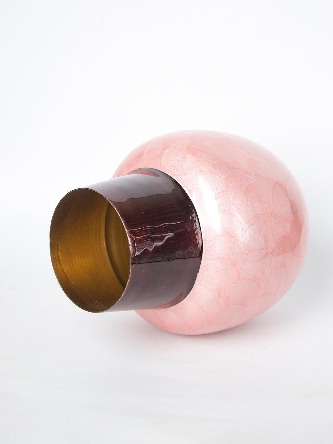 Pink Globular Shape Pot Vase (Pink Enamel) - 4