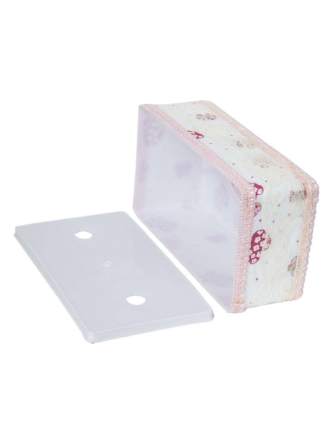 White & Pink Tissue Box - 22.4 X 12.4 X 8.3Cm - MARKET 99